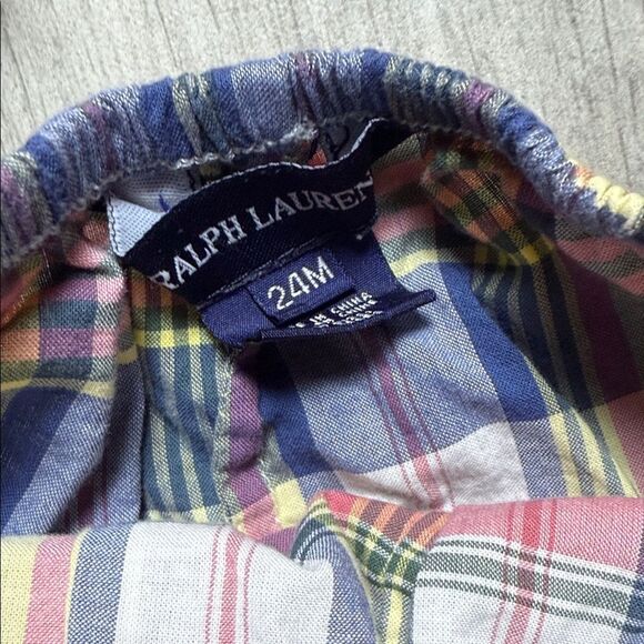 Ralph Lauren Plaid Ruffle Top and Diaper Cover Set - Picture 4 of 5